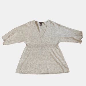 Kenar 100% Cashmere Gray V-Neck Sweater Size Large Quiet Luxury Soft Girl Preppy